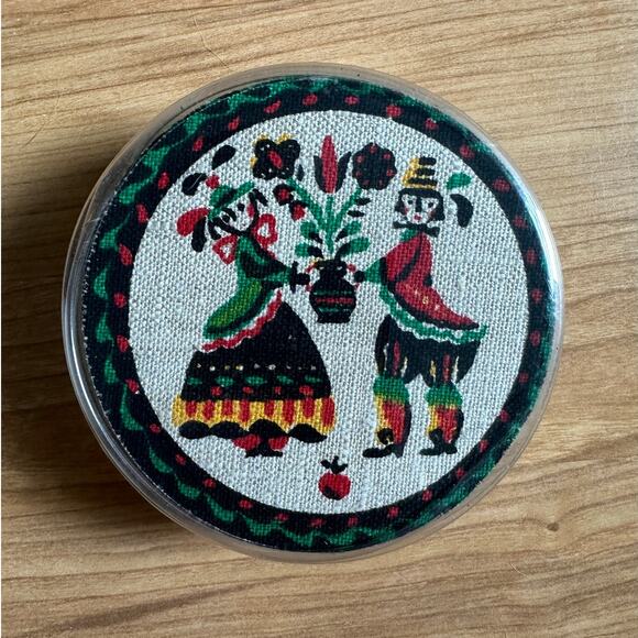 Vintage Parisian Prints Linen on Rubber Coasters Set of 7 Coasters - Picture 2 of 10